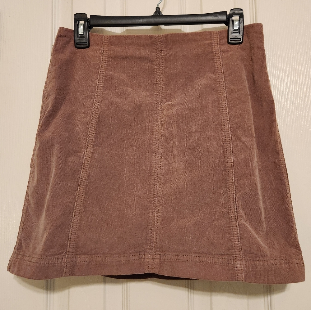 💗Free People Modern Femme Mauve Corduroy Mini Skirt Size 10 - Picture 5 of 11